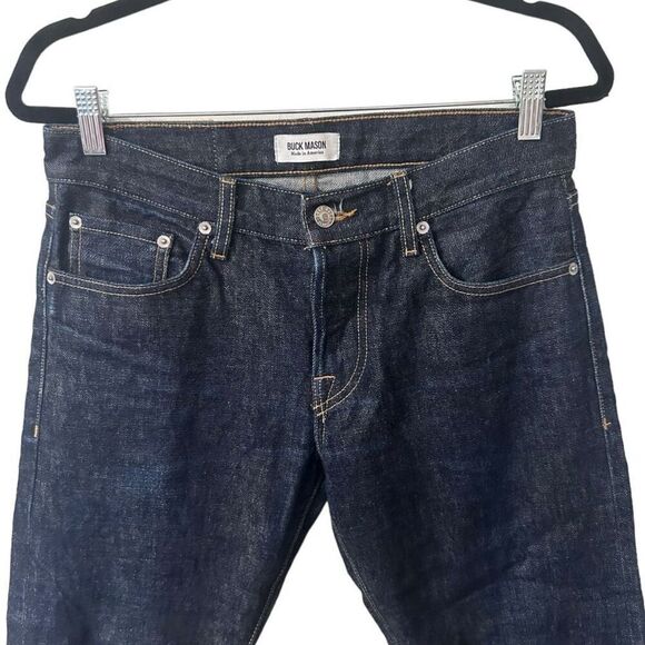 Buck Mason Mens Dark Wash Slim Fit Blue Jeans Size 30 Made in America USA - Picture 5 of 12